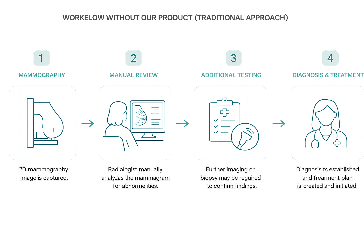 Traditional Mammography Workflow Diagram